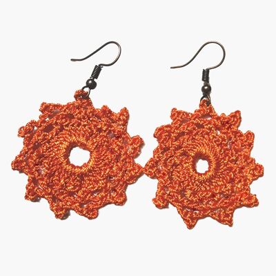 Boucle d'oreille au crochet - Orange