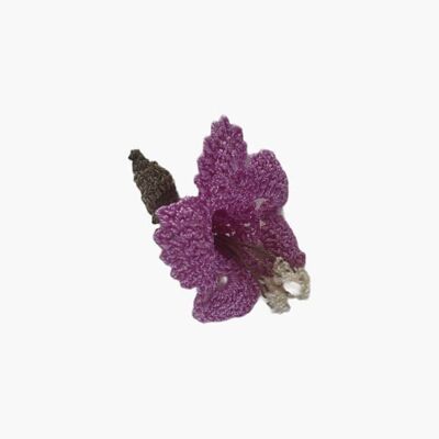 Gehäkelte Blumenbroschen - Flieder