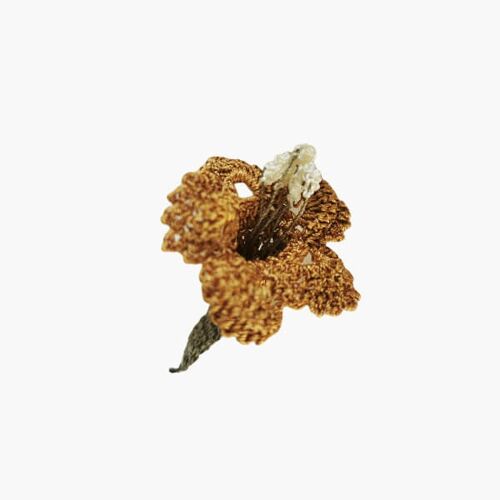 Crochet flower brooch