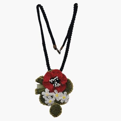 Poppy necklace - red