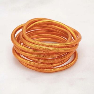 Brazalete grueso budista con mantra talla L - Naranja