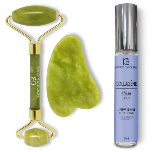 Rouleau et Gua-Sha JADE + Serum collagène 15ml