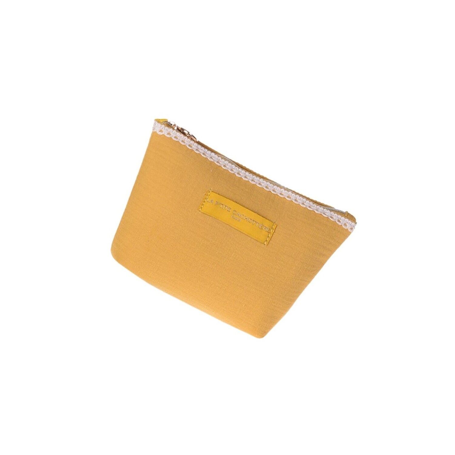 Pochette in garza di cotone con frange Giallo
