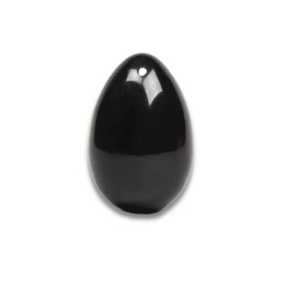 Black Obsidian Yoni Egg (with cord) - Medium