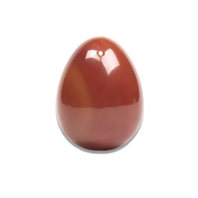 Uovo di corniola Yoni (con cordino) - Medio