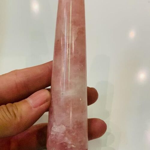 Bâton de massage "Douceur du Coeur" en Quartz Rose