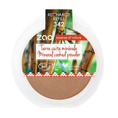 ZAO Recharge Poudre cuite minérale 342 Caramel cuivré* bio & vegan