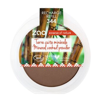 ZAO Recharge Poudre cuite minérale 344 Cacao* bio & vegan