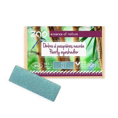 ZAO Recarga rectangular Sombra de ojos 127 Azul pavo real * orgánico y vegano