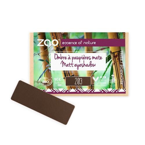 ZAO Refill rectangle Eye shadow 203 Dark brown * organic & vegan