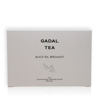 Black Tea-Bergamot CERTIFIED ORGANIC Tea, 18 pyramids individually packed