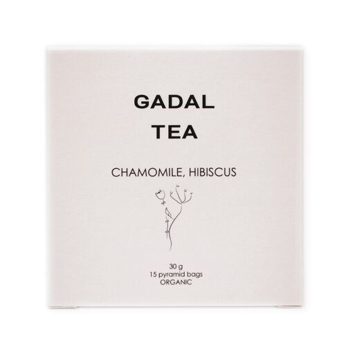 Chamomile-Hibiscus CERTIFIED ORGANIC Tea, 15 pyramids
