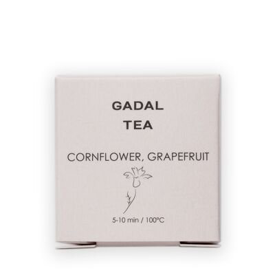 Cornflower-Grapefruit CERTIFIED ORGANIC Tea, 10 pyramids individually packed