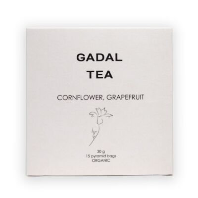 Cornflower-Grapefruit CERTIFIED ORGANIC Tea, 15 pyramids