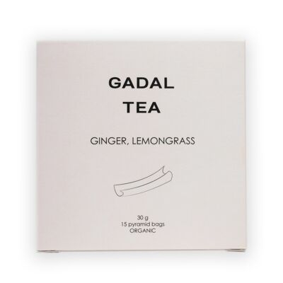 Té ORGÁNICO CERTIFICADO de Jengibre y Lemongrass, 15 pirámides