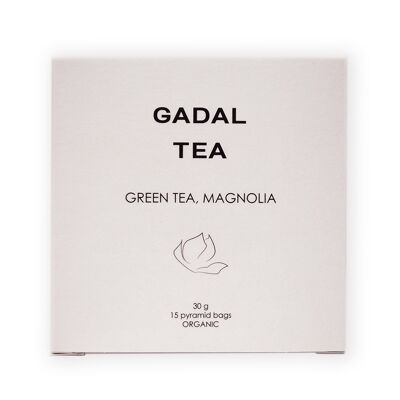 Té Verde-Magnolia Té BIO CERTIFICADO, 15 pirámides