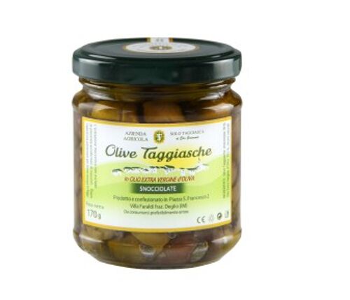 Pitted "Taggiasca" olives in Evo - Jar 212 ml (180g)