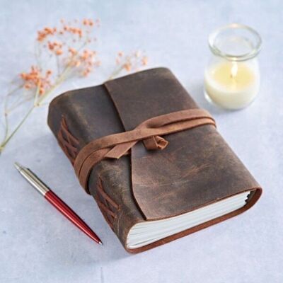 Buffalo Leather Wraparound Journal