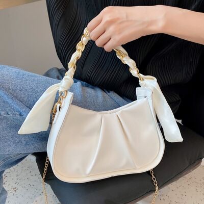 AnBeck summery elegant small shoulder bag / shoulder bag with 2 optional carrying handles (white)