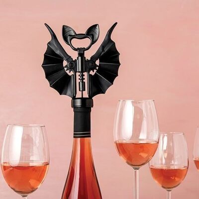 Vino bat corkscrew and bottle opener