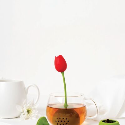 Infuseur à thé tulipe | rouge