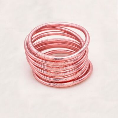 Brazalete grueso budista con mantra talla XS - Oro rosa