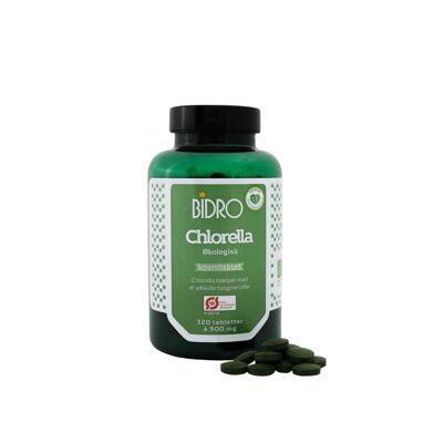 Bio und vegan Bidro Chlorella 500 mg 320 Tabletten