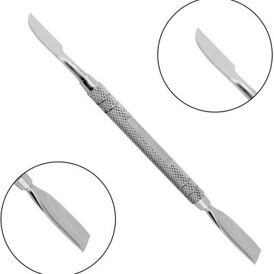 Couteau à cuticules et poussoir en acier inoxydable pour ongles unisexe