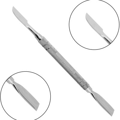 Couteau à cuticules et poussoir en acier inoxydable pour ongles unisexe