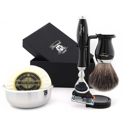 Haryali's Grace 2 Range Shaving Kit - Black - Synthetic Black - 5 Edge Razor