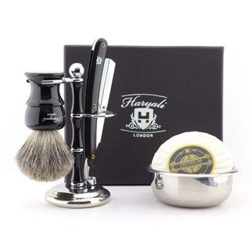 Haryali New Straight Razor Kit - No Customization - Super Badger Hair