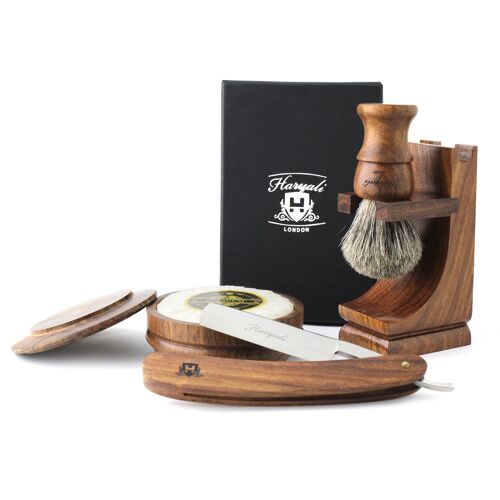 Haryali's Wooden Cut Throat Razor Set - No Customization