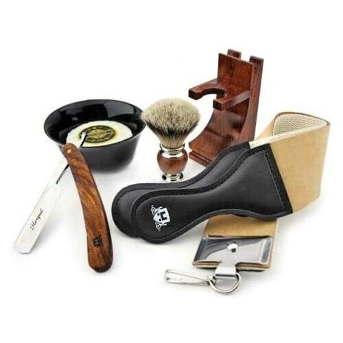 Haryali's Wooden Cut Throat Razor Gift Set - No Customization