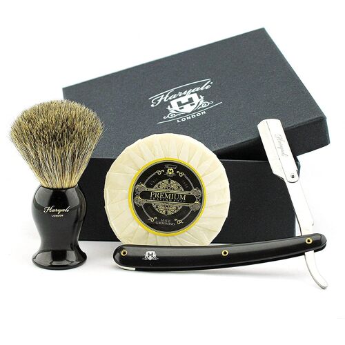 Haryali's Straight Edge Razor Kit - Black Color - No Customization