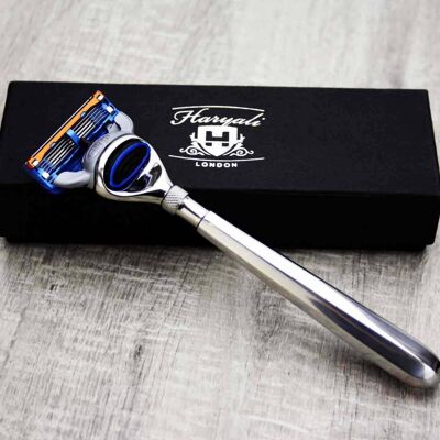 Haryali's Elegant 5 Edge Shaving Razor - Steel Handle