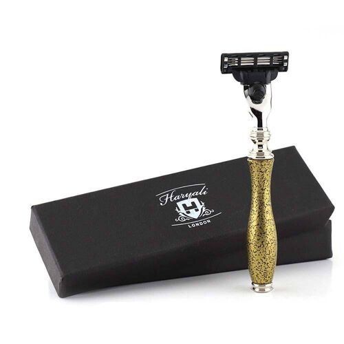 Haryali's Antique 3 Edge Shaving Razor - Gold