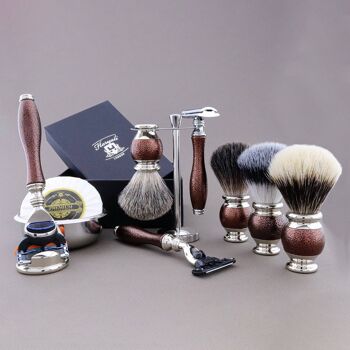Haryali's Vase Range Kit de rasage - Noir - Silver Tip Badger - Rasoir de sécurité à double tranchant 3