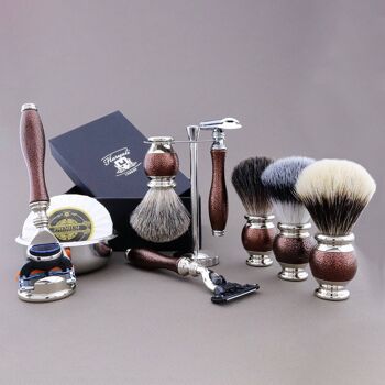 Kit de rasage Haryali's Vase Range - Noir - Super Badger - Rasoir 3 tranchants 3