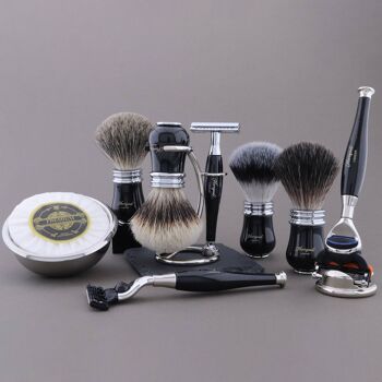 Kit de rasage Haryali's Victoria Range - Ivoire - Super Badger - Rasoir 3 tranchants 3