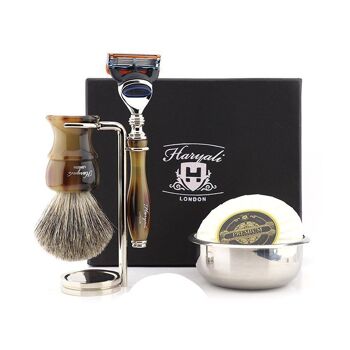 Kit de rasage Haryali's Glory Range - Noir - Super Badger - Rasoir 5 tranchants 4