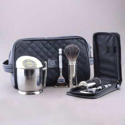 Haryali's Travel Range Shaving Kit - No Customization - Synthetic Black - 5 Edge Razor