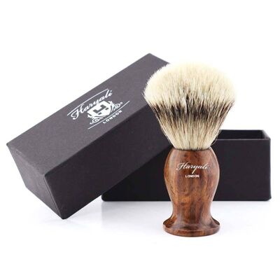 Haryali's Wooden Silvertip Badger Shaving Brush - No Customization - G1