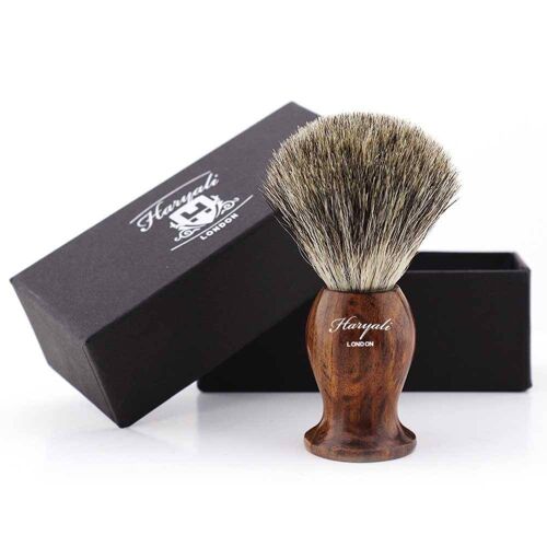 Haryali's Wooden Super Badger Shaving Brush - No Customization - G1