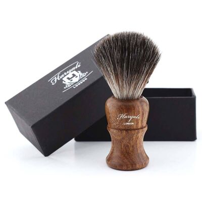 Haryali's Wooden Synthetic Black Hair Shaving Brush - No Customization - G1