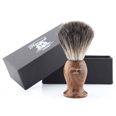 Haryali's Wooden Synthetic Black Hair Shaving Brush - No Customization - R2