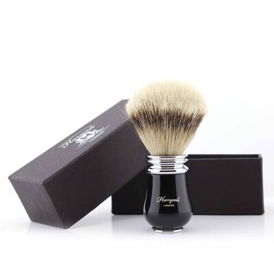 Haryali's Victoria Silvertip Badger Shaving Brush - No Customization - Black