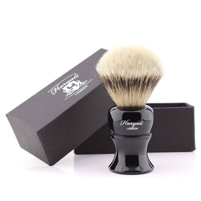Haryali's Glory Silvertip Badger Shaving Brush - No Customization - Black