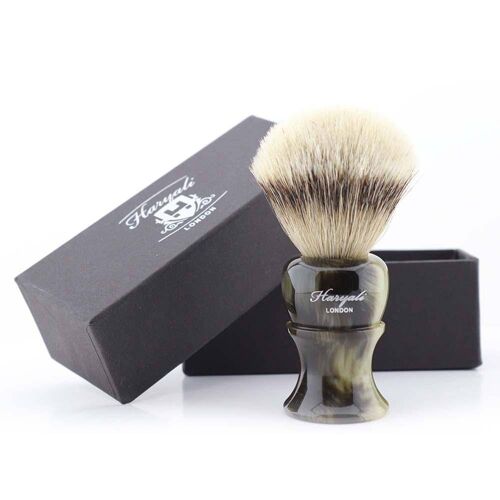 Haryali's Glory Silvertip Badger Shaving Brush - No Customization - Green