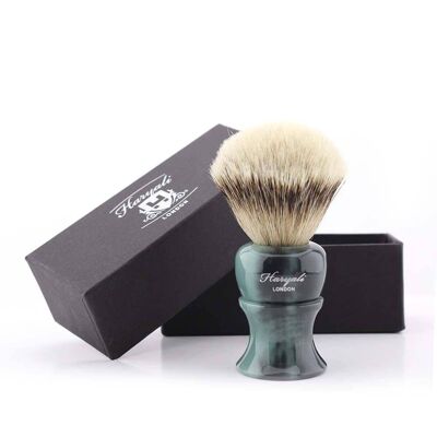Haryali's Glory Silvertip Badger Shaving Brush - No Customization - Sea Green
