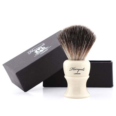 Haryali's Glory Synthetic Black Hair Shaving Brush - No Customization - Ivory